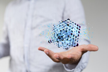 Cloud computing concept.Abstract cloud connection technology background.