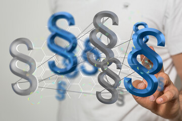 Lawyer and advocate on-line law services concept.
