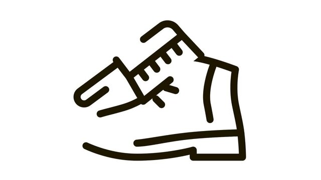Shoe Brushing Icon Animation. black Shoe Brushing animated icon on white background