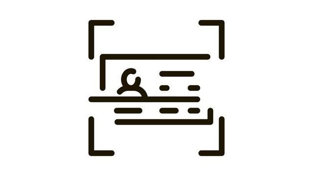 Document Scanning Icon Animation. black Document Scanning animated icon on white background