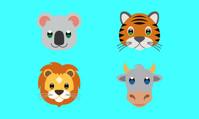 CUTE FACE ANIMAL PET LOW POLY LOGO ICON SYMBOL.