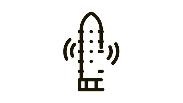 Vibro Dildo Toy Icon Animation. black Vibro Dildo Toy animated icon on white background