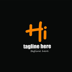 Obraz premium Hi handwritten logo for identity