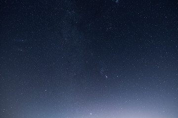 Fototapeta na wymiar Beautiful starry sky. Night photography, astronomical background.