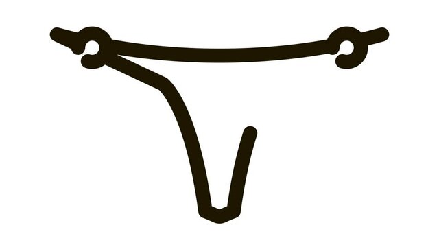 Tanga Pants Icon Animation. black Tanga Pants animated icon on white background