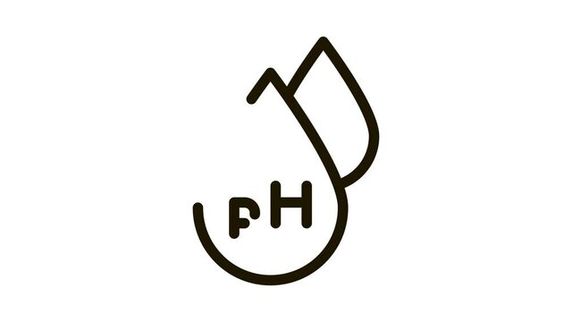 Neutral Ph Drop Icon Animation. black Neutral Ph Drop animated icon on white background