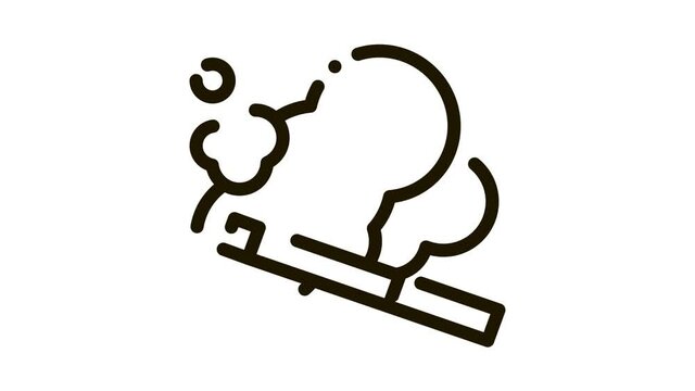 Smoke Cigarette Icon Animation. black Smoke Cigarette animated icon on white background
