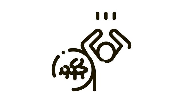 Human Mosquito Icon Animation. black Human Mosquito animated icon on white background