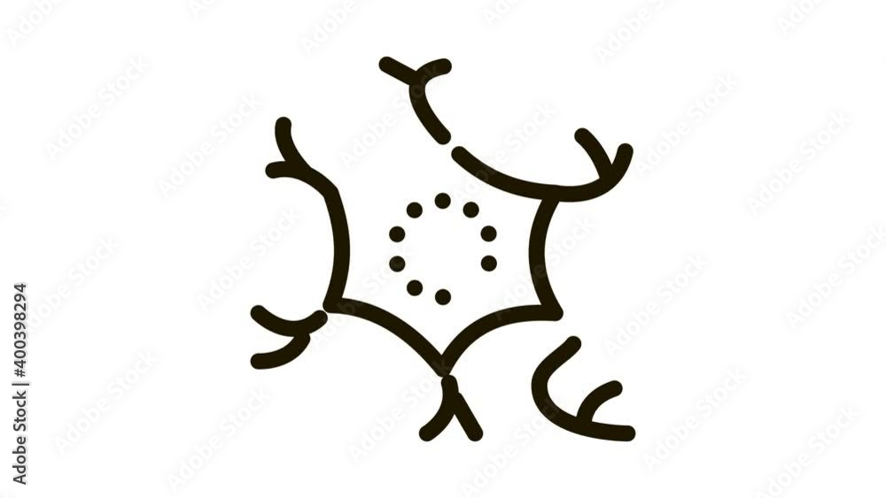 Sticker Human Body Cell Icon Animation. black Human Body Cell animated icon on white background