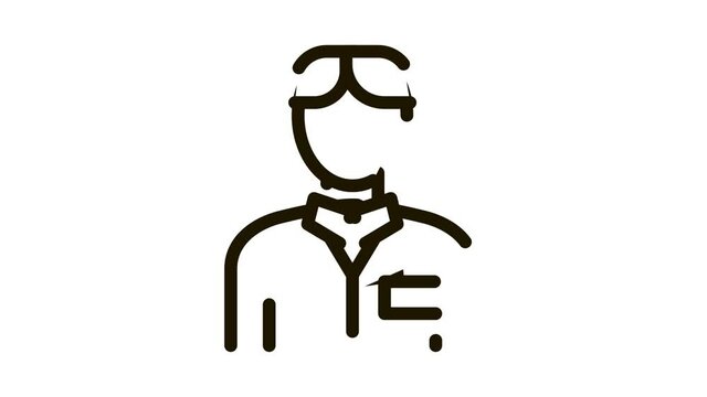 Nurse Silhouette Icon Animation. black Nurse Silhouette animated icon on white background