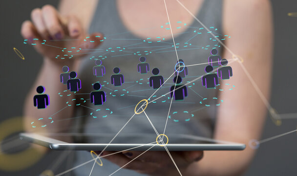 abstract social network scheme, which contains business people