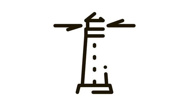 Lighthouse Beacon Icon Animation. black Lighthouse Beacon animated icon on white background