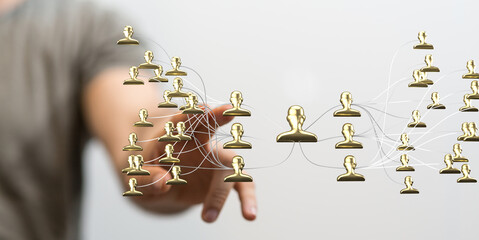 hierarchy connection team group 3d