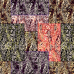Fur abstract patchwork seamless pattern.