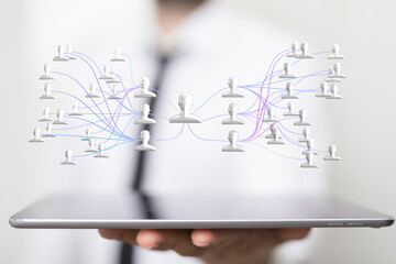 hierarchy connection team group 3d