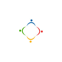 People sign, symbol artwork isolated on white