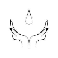 Icon hand care, humidification. Beauty icons