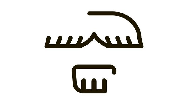 Face Mustache Chin Hair Icon Animation. black Face Mustache Chin Hair animated icon on white background