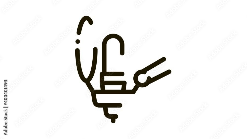 Poster microphone host device icon animation. black microphone host device animated icon on white backgroun
