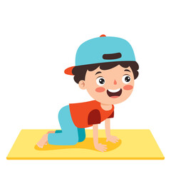 Funny Kid In Yoga Pose
