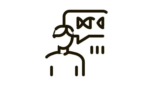 Man Genetic Molecule Icon Animation. black Man Genetic Molecule animated icon on white background