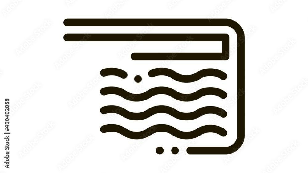 Poster mattress memory foam icon animation. black mattress memory foam animated icon on white background