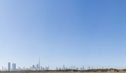 Fototapeta na wymiar Urban Skyline and cityscape in Dubai UAE.