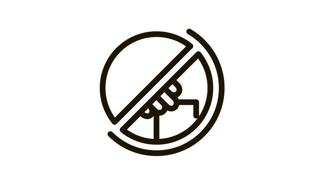 Shoplifting Prohibition Icon Animation. black Shoplifting Prohibition animated icon on white background