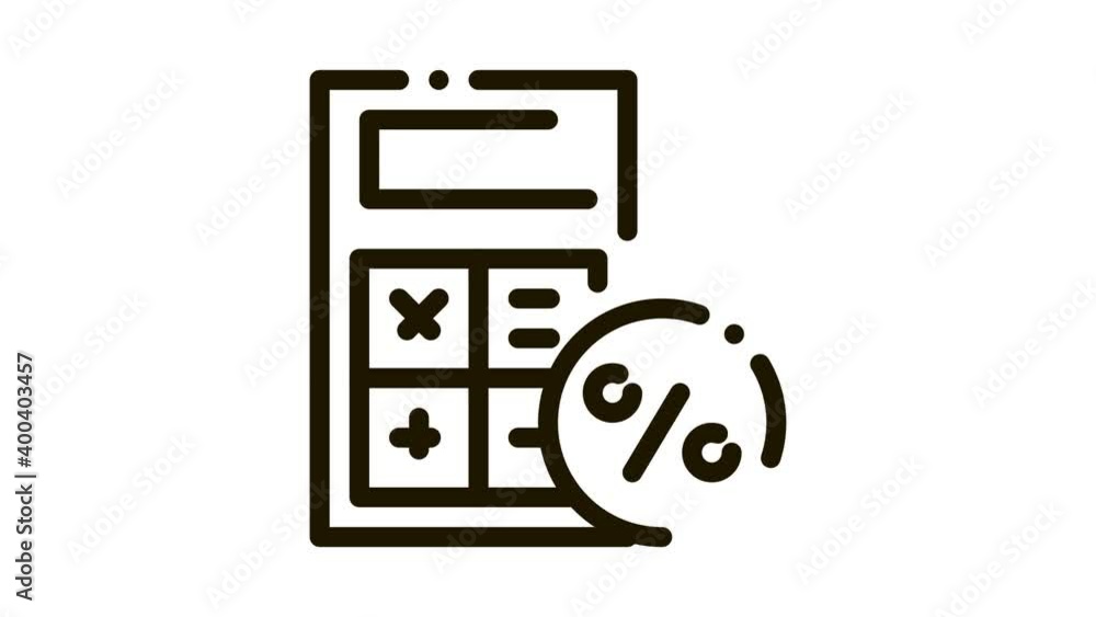 Poster math calculator for calculations icon animation. black math calculator for calculations animated ico