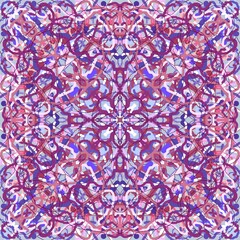 Abstract pattern of elements of blue and purple shades for a festive wrapping paper.