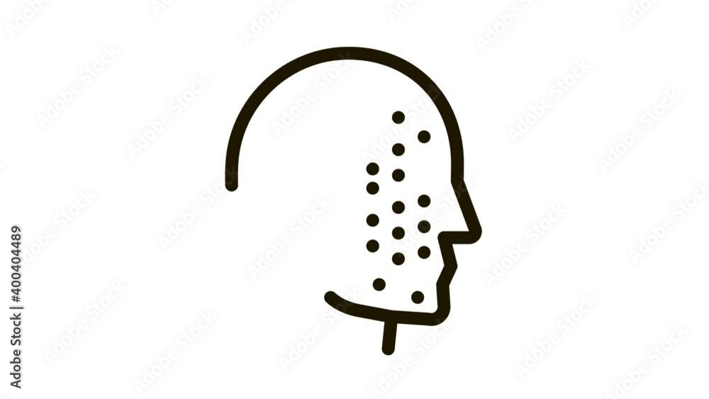 Poster face part scan icon animation. black face part scan animated icon on white background