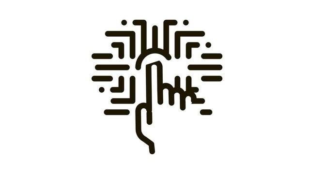 Biometric Fingerprint Verification Icon Animation. black Biometric Fingerprint Verification animated icon on white background