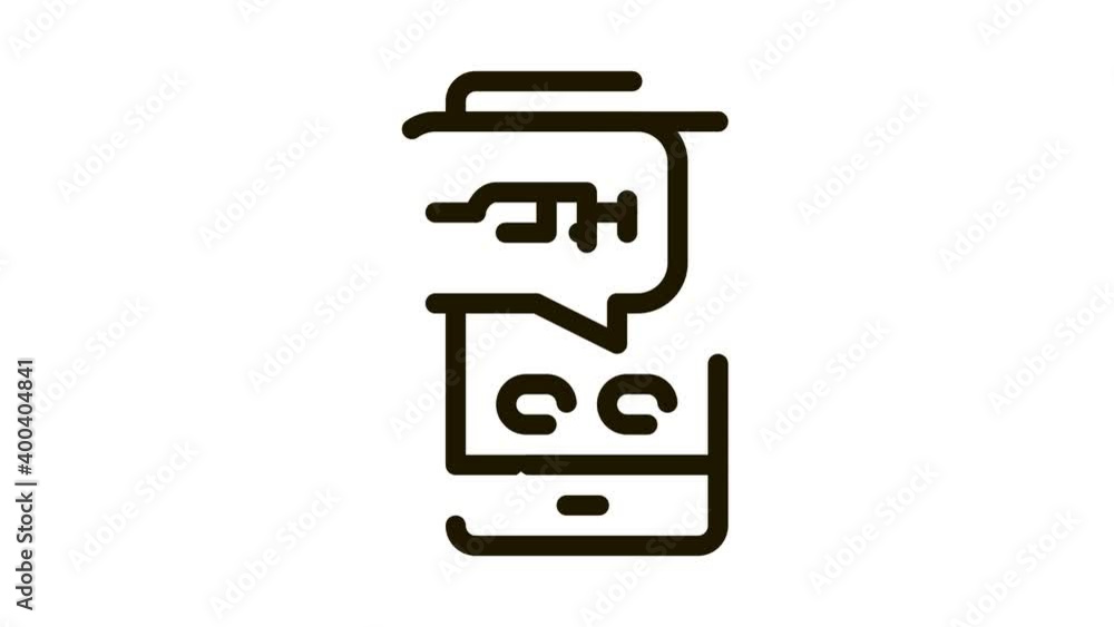 Aufkleber injection mobile app icon animation. black injection mobile app animated icon on white background