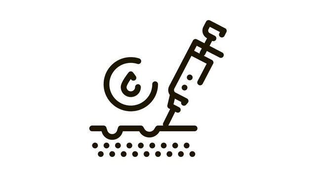 Subcutaneous Injection for Rejuvenation Icon Animation. black Subcutaneous Injection for Rejuvenation animated icon on white background