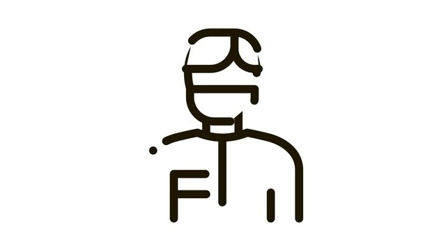 Doctor Surgeon Man Icon Animation. black Doctor Surgeon Man animated icon on white background