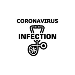 Corona virus infection icon isolated on white background