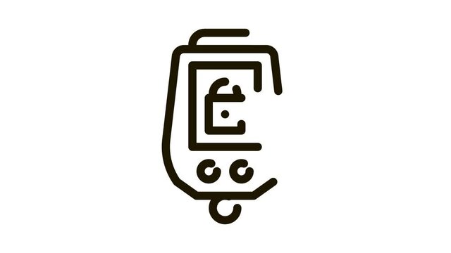 Secure Alarm Padlock Icon Animation. black Secure Alarm Padlock animated icon on white background