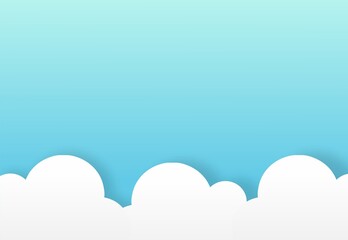 Cloud illustration 3D sky blue cover background