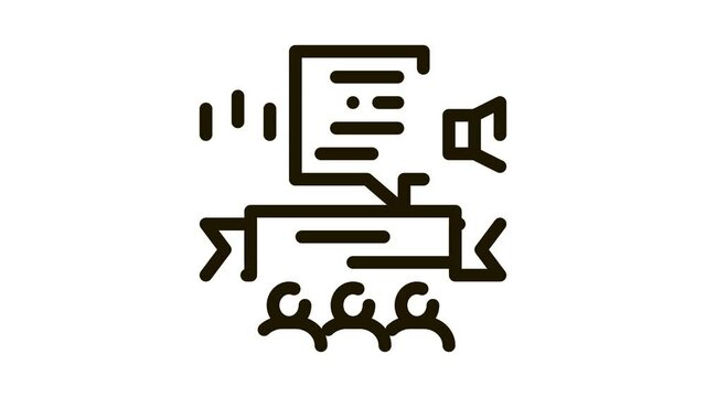 Student Graduates Announcement Icon Animation. black Student Graduates Announcement animated icon on white background