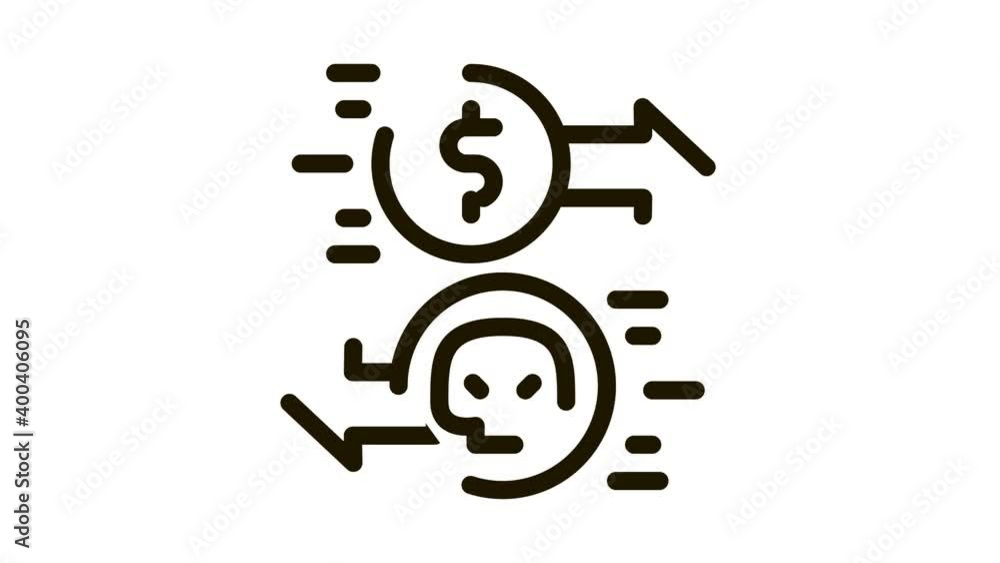 Poster payment of hacker services icon animation. black payment of hacker services animated icon on white b