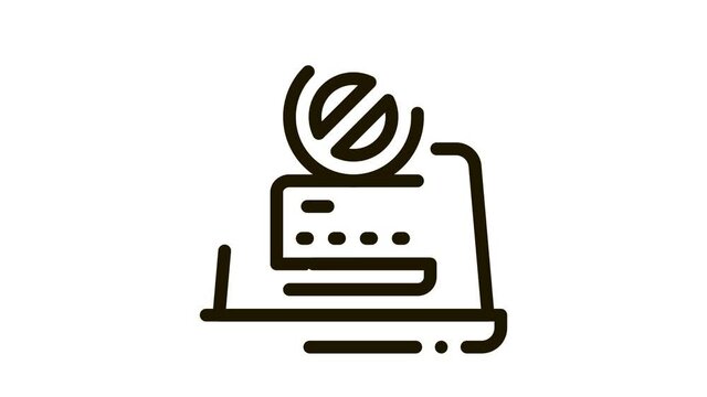 Virus on Laptop Icon Animation. black Virus on Laptop animated icon on white background