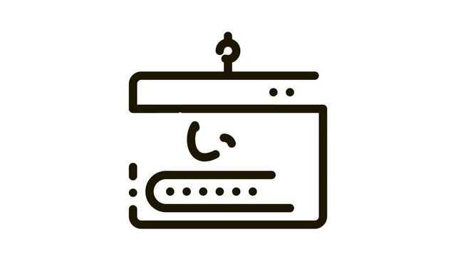 Phishing Icon Animation. black Phishing animated icon on white background
