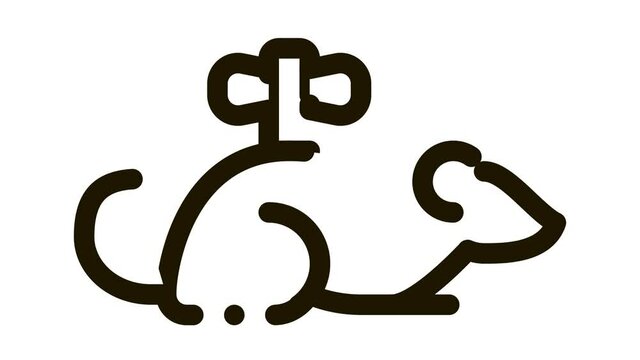 Clockwork Mouse Icon Animation. black Clockwork Mouse animated icon on white background