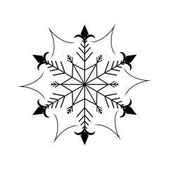 Sign design black snowflake on white background