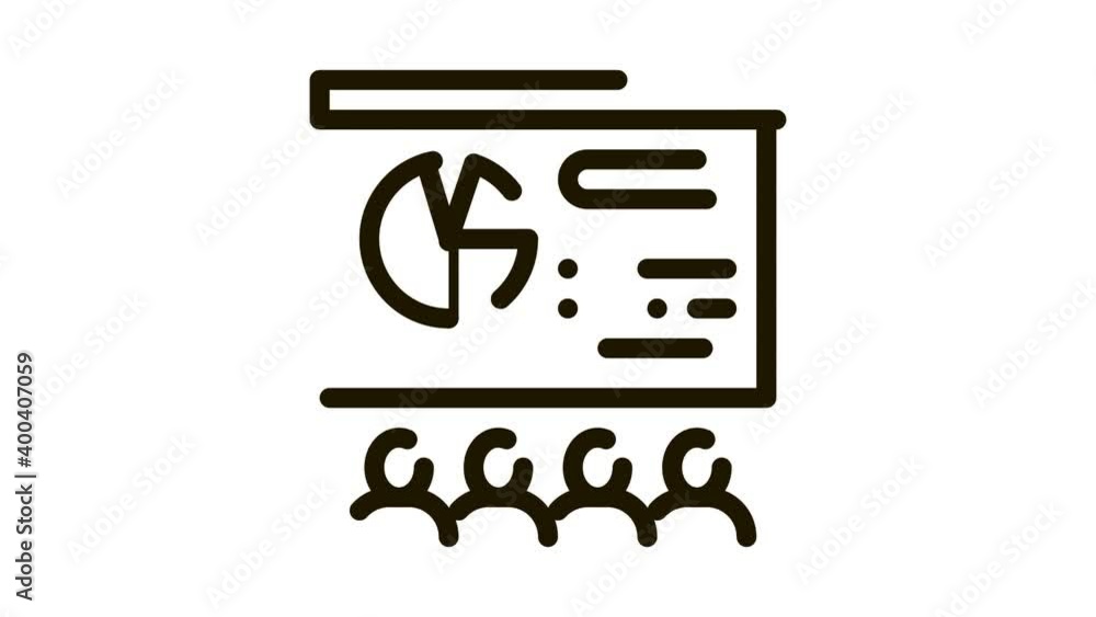 Poster view presentation icon animation. black view presentation animated icon on white background