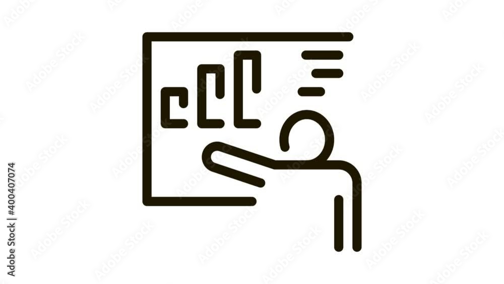 Aufkleber speaker with statistic icon animation. black speaker with statistic animated icon on white backgroun