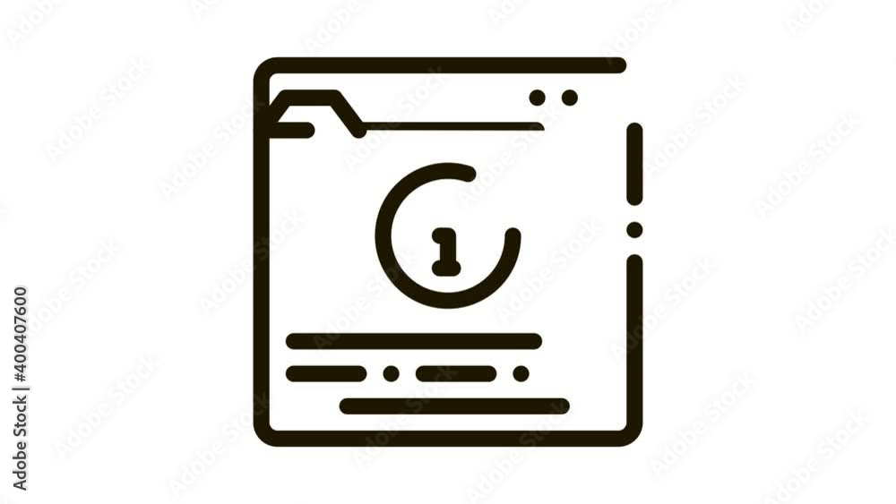 Poster information folder icon animation. black information folder animated icon on white background