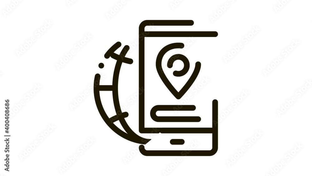 Poster geolocation icon animation. black geolocation animated icon on white background