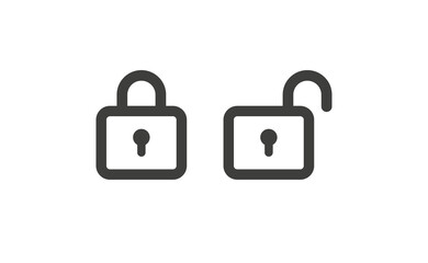 Lock icon in flat style. Security symbol vector illustration. Padlock open an closed.