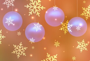 Light Orange vector layout in New Year style.